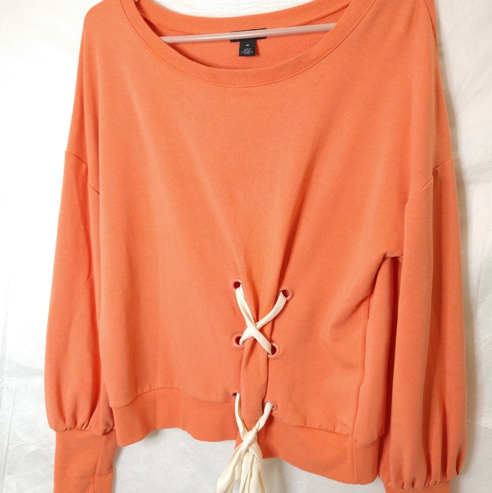 Halogen Lace Up Sweatshirt - Picture 4 of 9